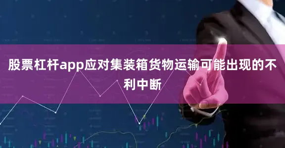 股票杠杆app应对集装箱货物运输可能出现的不利中断